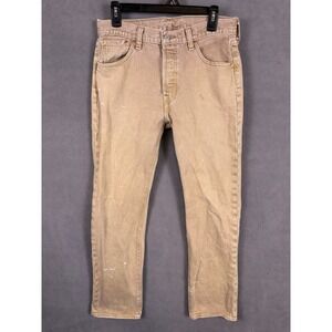 Levi's Men's 501 Jeans Size 30x30 Beige Used Work Look Button Fly